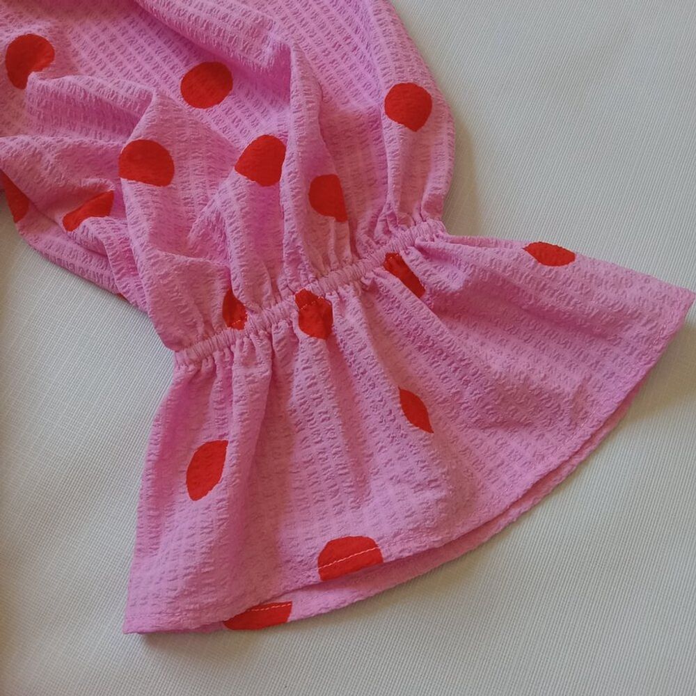 Scoop Pink and Red Polka Dot Off the Shoulder Plus Size Maxi Dress Women's XXL - Picture 7 of 12